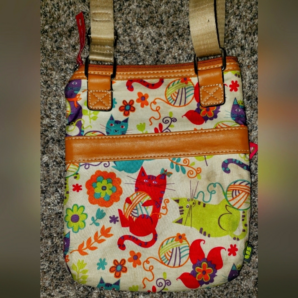 Lily Bloom Playful Cat Pattern Crossbody Bag - image 7